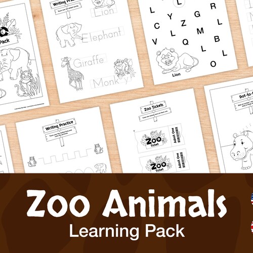 zoo animals printable preschool learning packet 25 pages etsy