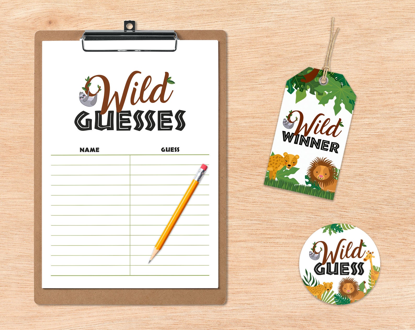 Printable Guessing Jar Game, Guess How Many Beans in the Jar, Safari ...