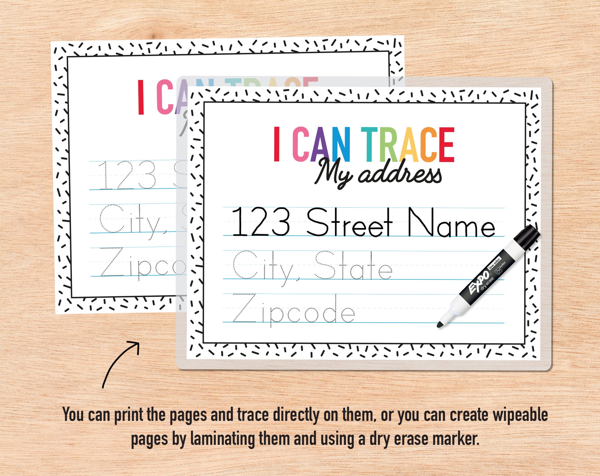 Custom Address Tracing Page Personalized Preschool Learning | Etsy