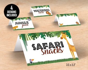 Safari Party Food Signs: Wild One Birthday Decorations (Digital Download)