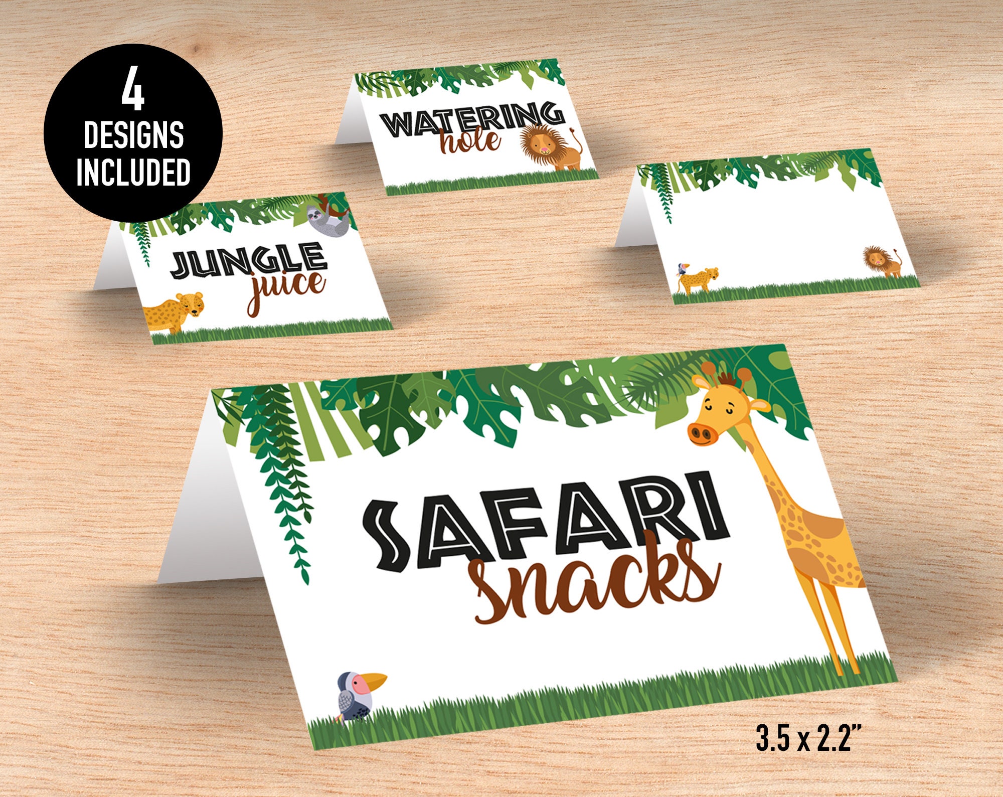 food-signs-for-safari-party-last-minute-printable-decorations-make-your-own-wild-one-birthday-party-4-folded-tent-signs-instant-download-etsy