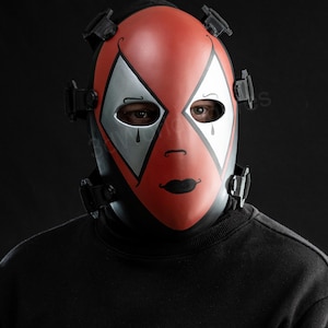 Cyberpunk Hunter Mask – Taktisk Sci-Fi-hjälm – 3D-tryckt Cosplay-mask – Futuristisk Postapokalyptisk LARP-mask – Handmålad kostymmask