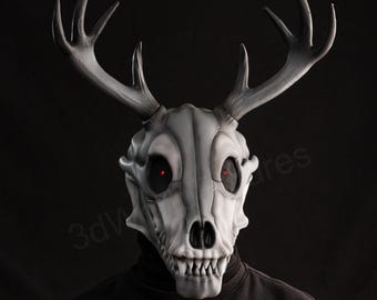 Wendigo Skull Mask Moving Jaw – Deer Skull Helmet – Skull Mask With Horns – Deer Skull Halloween – Ancestral Masks – 3D Printed Cosplay Mask