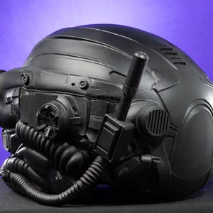 cyberpunk soldier helmet front perspective view