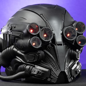 sci fi tactical helmet multi visor design detail