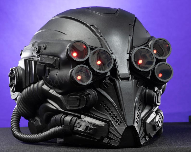 sci fi tactical helmet multi visor design detail
