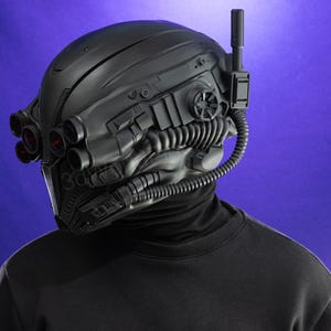 tech warrior helmet detailed front view