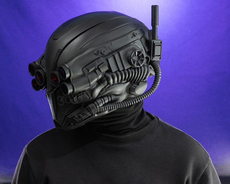 tech warrior helmet detailed front view