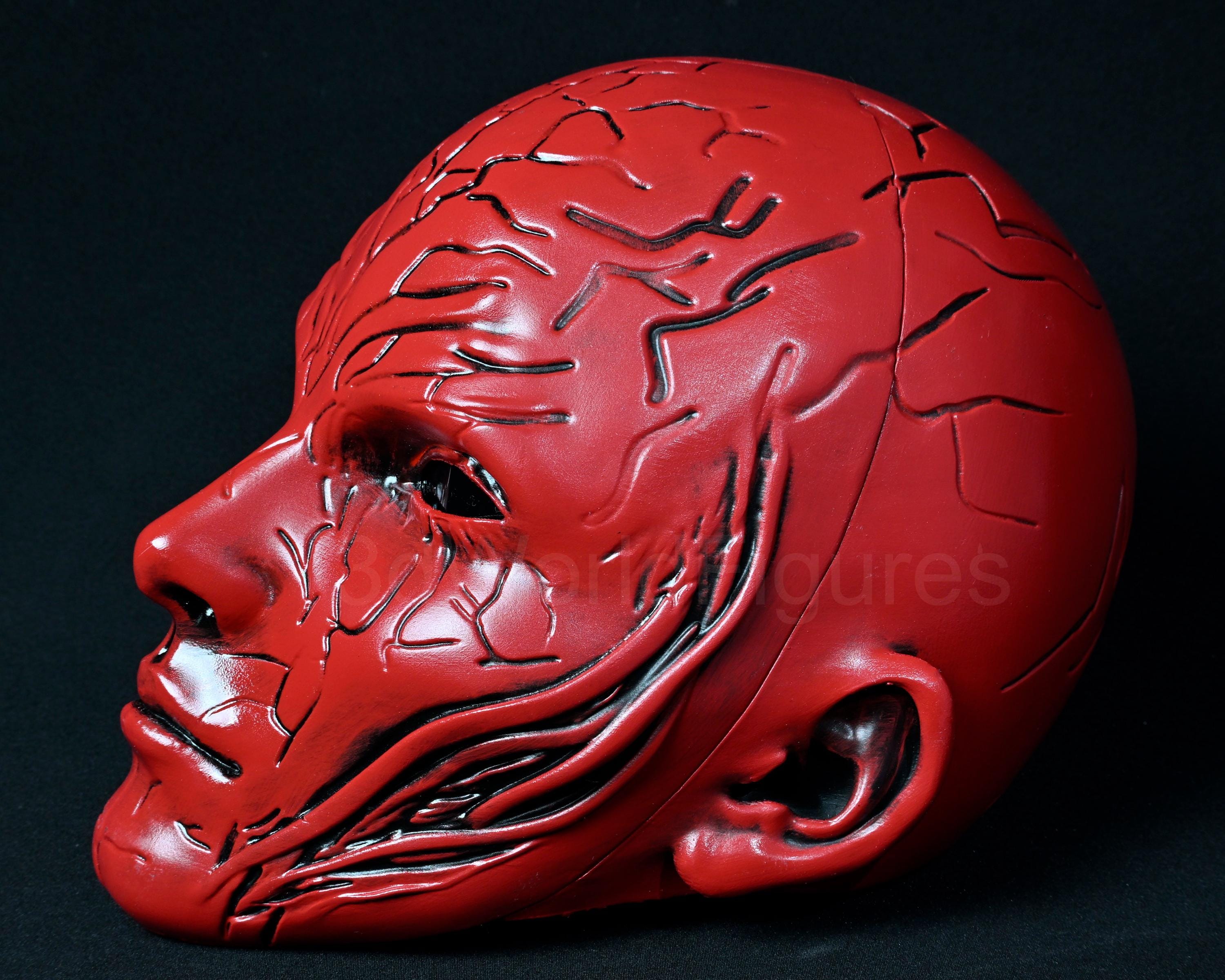 Occult Ritual Mask Occult Mask – Villain Costume – Red Horror Ritual Helmet – Gothic Demon ...