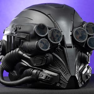 cyberpunk combat helmet detailed mechanical surface