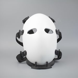 Tactical Mask White – Blank Cosplay Mask, Airsoft Face Mask, Halloween Costume Accessory