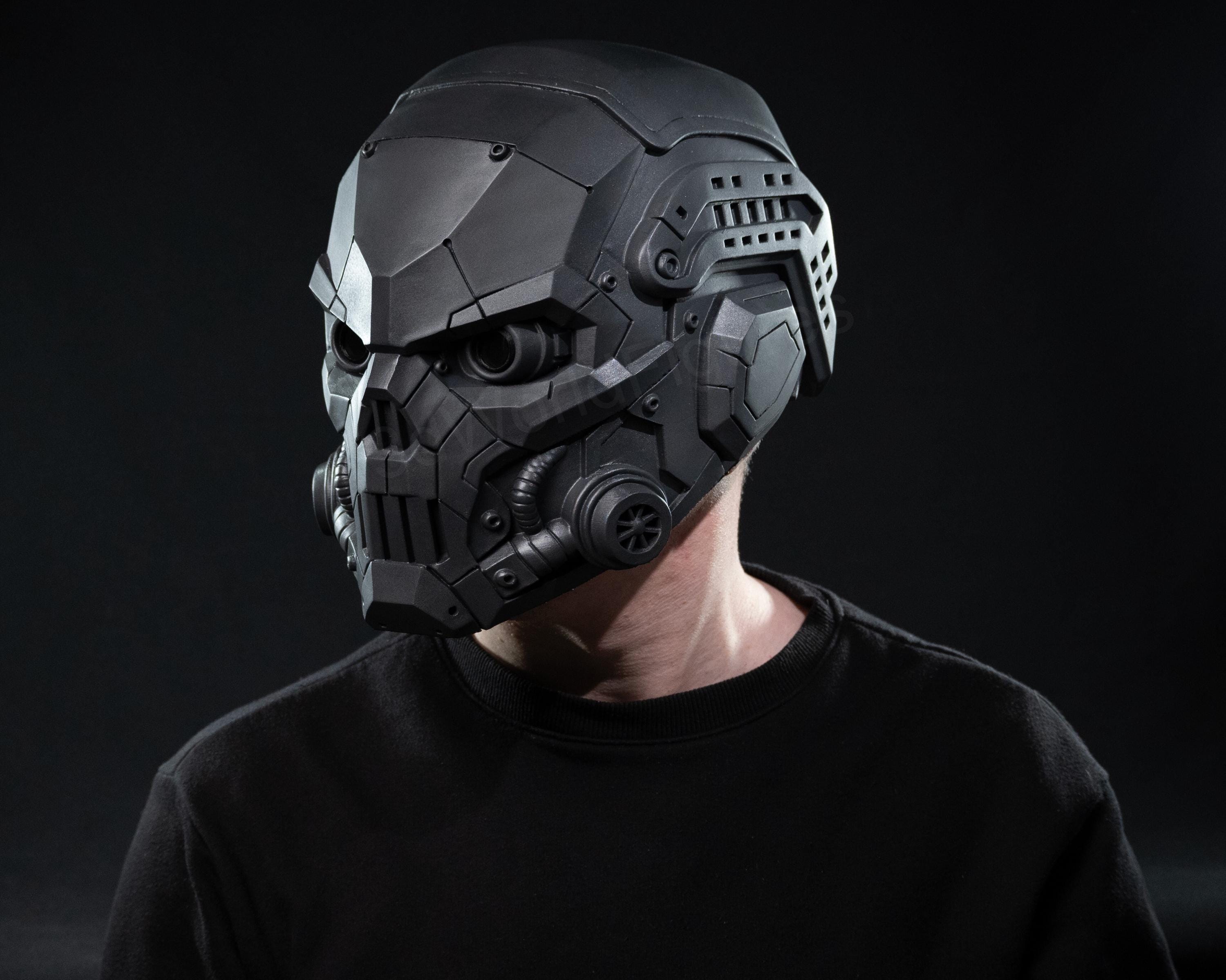 Cosplus3D Black Skull サイバーパンク ヘルメット サイバーパンクヘルメット – SFタクティカルマスク – 着用可能な