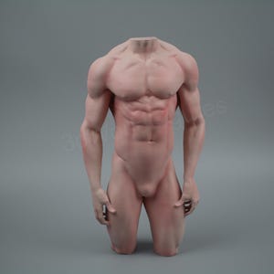 Scultura di torso maschile – Figura anatomica – Modello corporeo realistico – Manichino artistico – Statua di figura umana – Torso muscoloso – Scultura stampata in 3D
