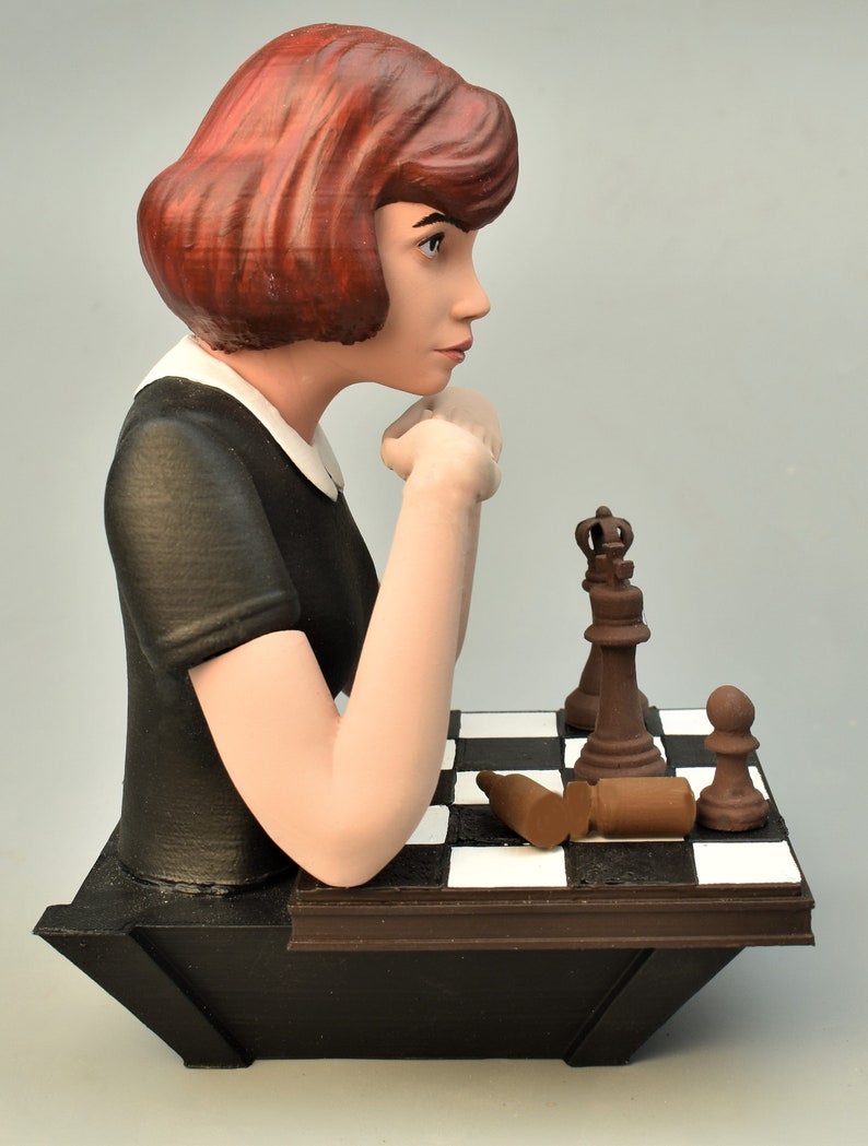 The Queens Gambit custom action figure 3d printer Beth harmon Elizabeth Harmon chess action figures