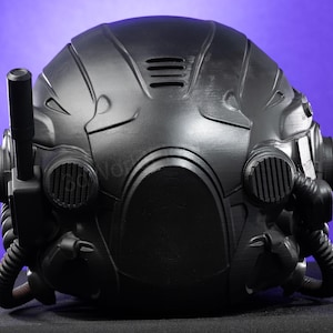black tactical cosplay helmet detailed structure