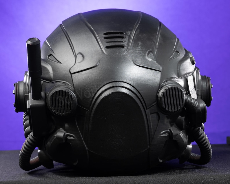 black tactical cosplay helmet detailed structure