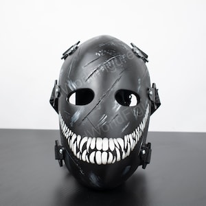 mask hunter mask masquerade Mask scary mask with teeth black and white mask cosplay mask for men party mask halloween Mask for