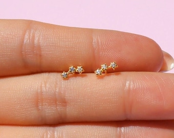 Tiny Star Earrings, CZ Earring Astrology  Horoscope Dainty Minimal, Christmas Birthday Gift, Valentines Gift