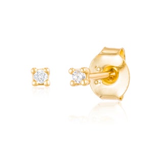 Dainty Tiny Diamond Earring/ Pave, Earring, tiny, dainty, modern, minimal, cute, christmas, mini, small, birthday, gift, Valentines Gift image 8