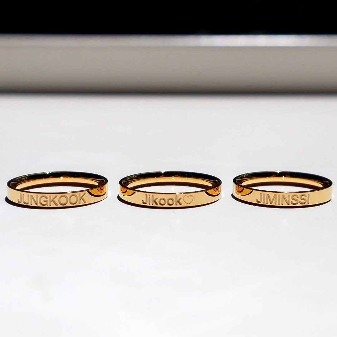 CUSTOM ENGRAVED Ring/personalized Ring, Hangul, Engraved Ring, Kpop