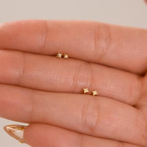 Tiny Diamond, Starburst Earrings/ Star, Moon, Cloud, Astrology, Horoscope, Dainty, Modern, Minimal, Christmas, Birthday Gift
