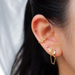 Dainty Tiny Diamond Earring/ Pave, Earring, tiny, dainty, modern, minimal, cute, christmas, mini, small, birthday, gift, Valentines Gift image 5