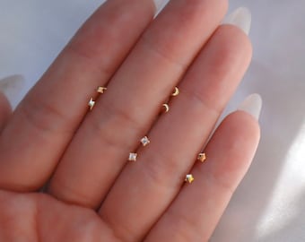 Dainty Tiny Diamond Earring/ Pave, Earring, tiny, dainty, modern, minimal, cute, christmas, mini, small, birthday, gift, Valentines Gift