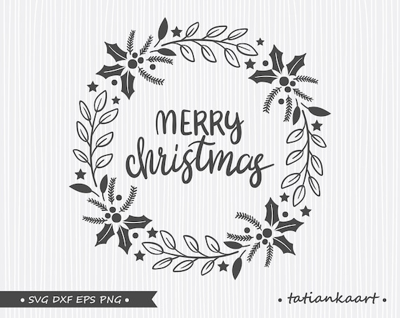Download Merry Christmas Wreath Svg Files Floral Wreath Svg Monogram Etsy
