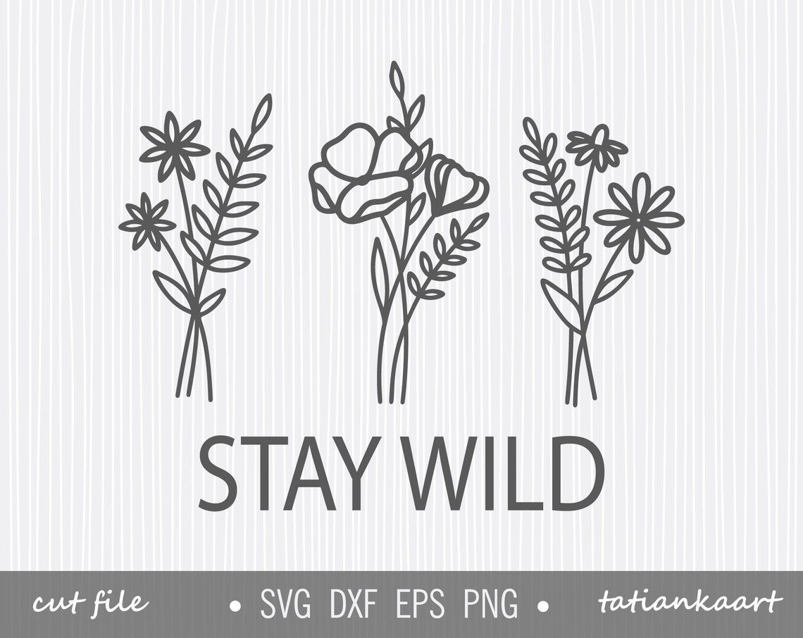 Wildflower cricut svg wild and free svg files for cricut | Etsy