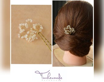 Hairpin "Dana" ivory flowers