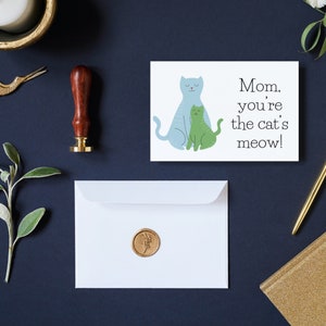 Printable Mother’s Day Card | Funny Cute Cat Animal Cartoon Pun ...