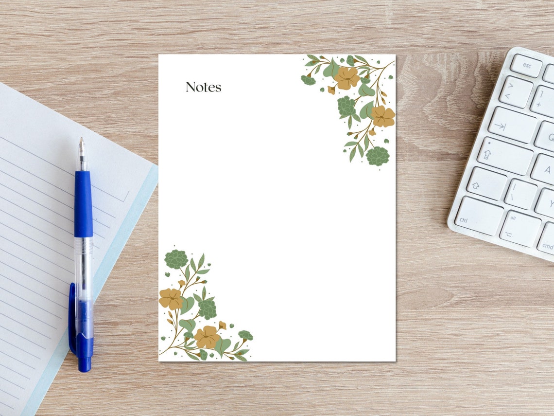 Printable Stationery Paper Floral Lined Note Paper PDF Goodnotes Notebook Template Colorful ...