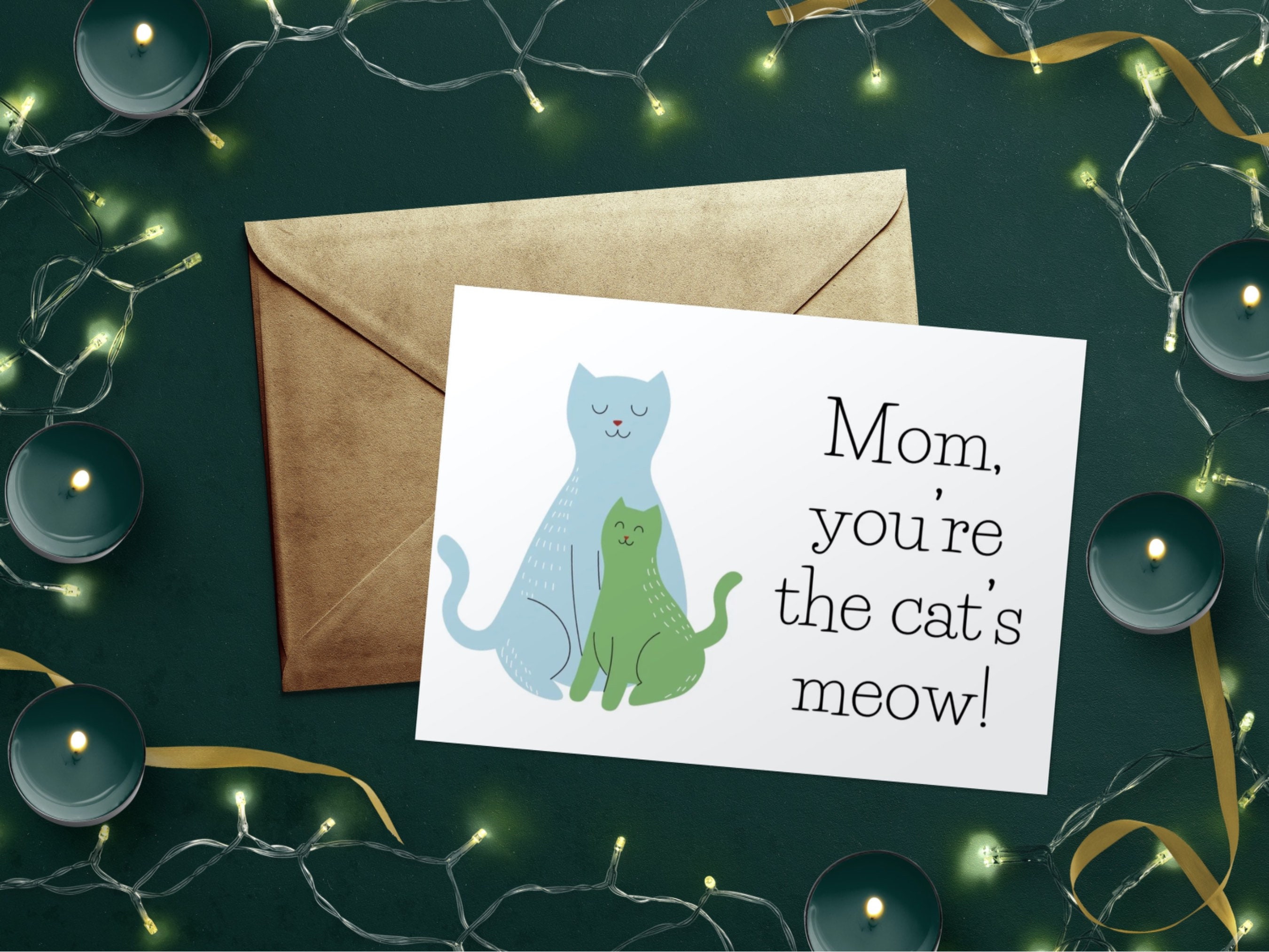 Printable Mothers Day Card Funny Cute Cat Animal Cartoon Pun Birthday ...