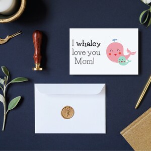 Printable Mother’s Day Card | Funny Cute Whale Animal Cartoon Pun ...