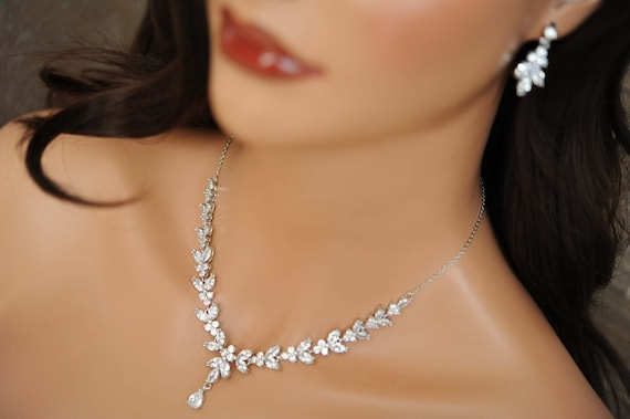 Buy Prom Necklace Affordable Bridal Necklace Set for Prom Silver Bridal  Jewelry Crystal Wedding Jewelry SET for a Bride Tennis Necklace Online in  India - Etsy