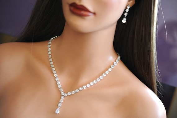 Choistily Prom Jewelry Sets Silver Prom Necklace Earrings India | Ubuy