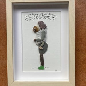 Steinebild Steinbild Unikat Geschenk Geburt Schwangerschaft Taufe Baby Mutterglück Mutter Kind