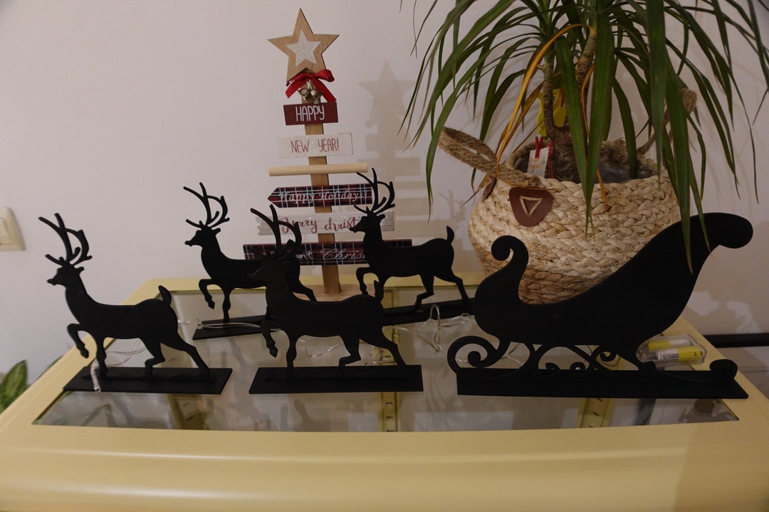 Reindeer Sled Laser SVG - Etsy