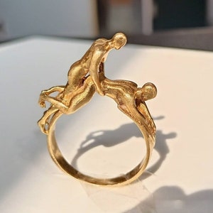 Missionary pose ring, Brass statement ring, Romantic Jewelry, Sex ...