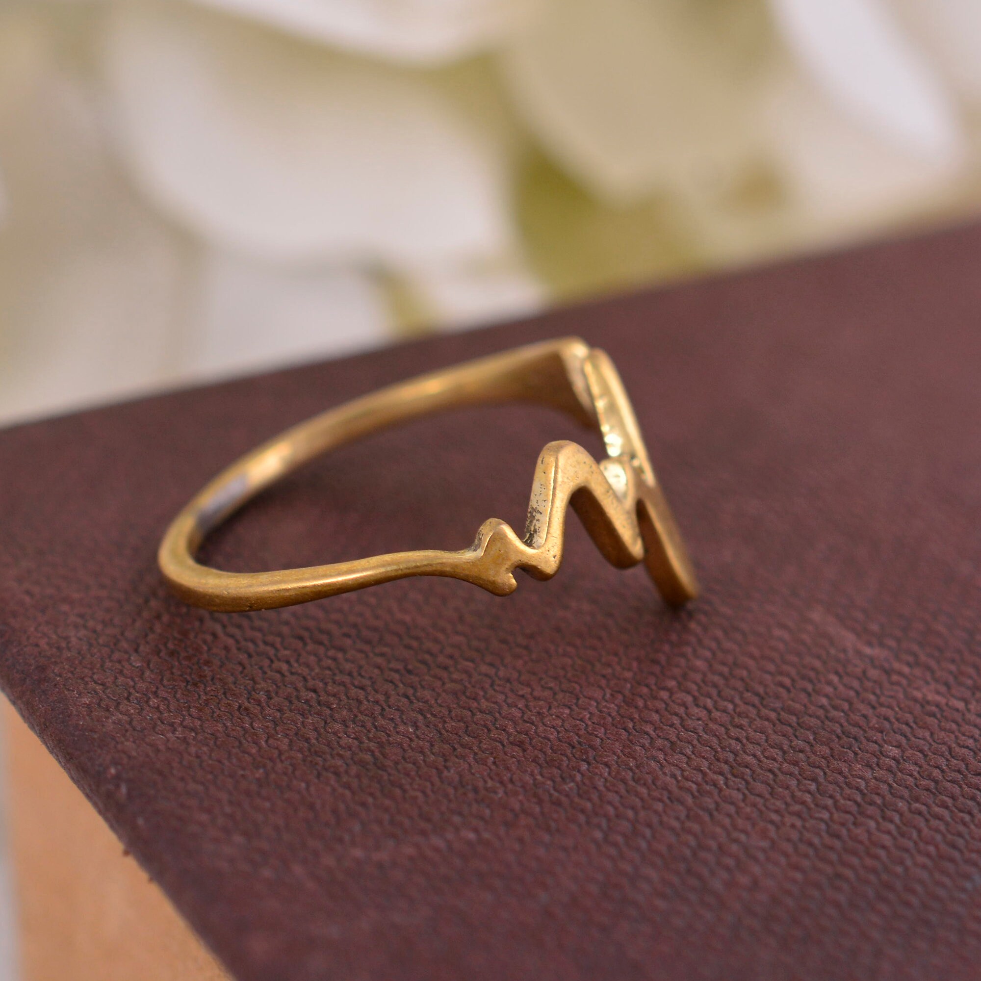 925 Sterling Silver Heart Beat Ring, Designer Zig Zag Handmade Jewelry For  Her | eBay