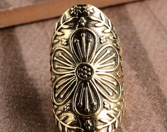 Mandala Ring Gold: Boho Lotus Blume, Heilige Geometrie