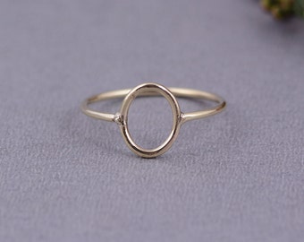 Karma Ring, Oval Circle gold ring, Minimalist ring, Dainty Ring, Stackable ring, Geometry ring, Minimalist jewelry, Tiny ring, gifts.