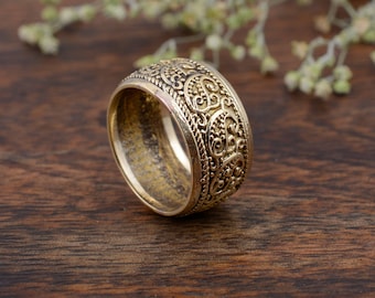 Handmade Brass Wedding Band: Ethnic Statement Ring