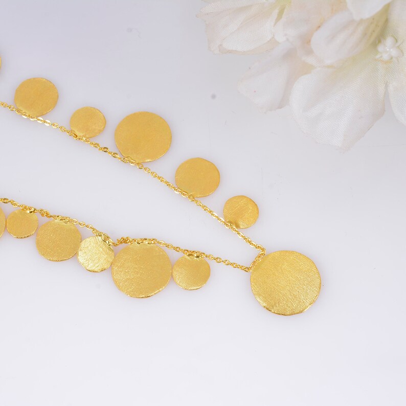 Circled Brass Necklace Anniversary Gift 14 carat gold filled necklace Dangle Necklace Geometric Necklace Stylish Necklace-Women fashion