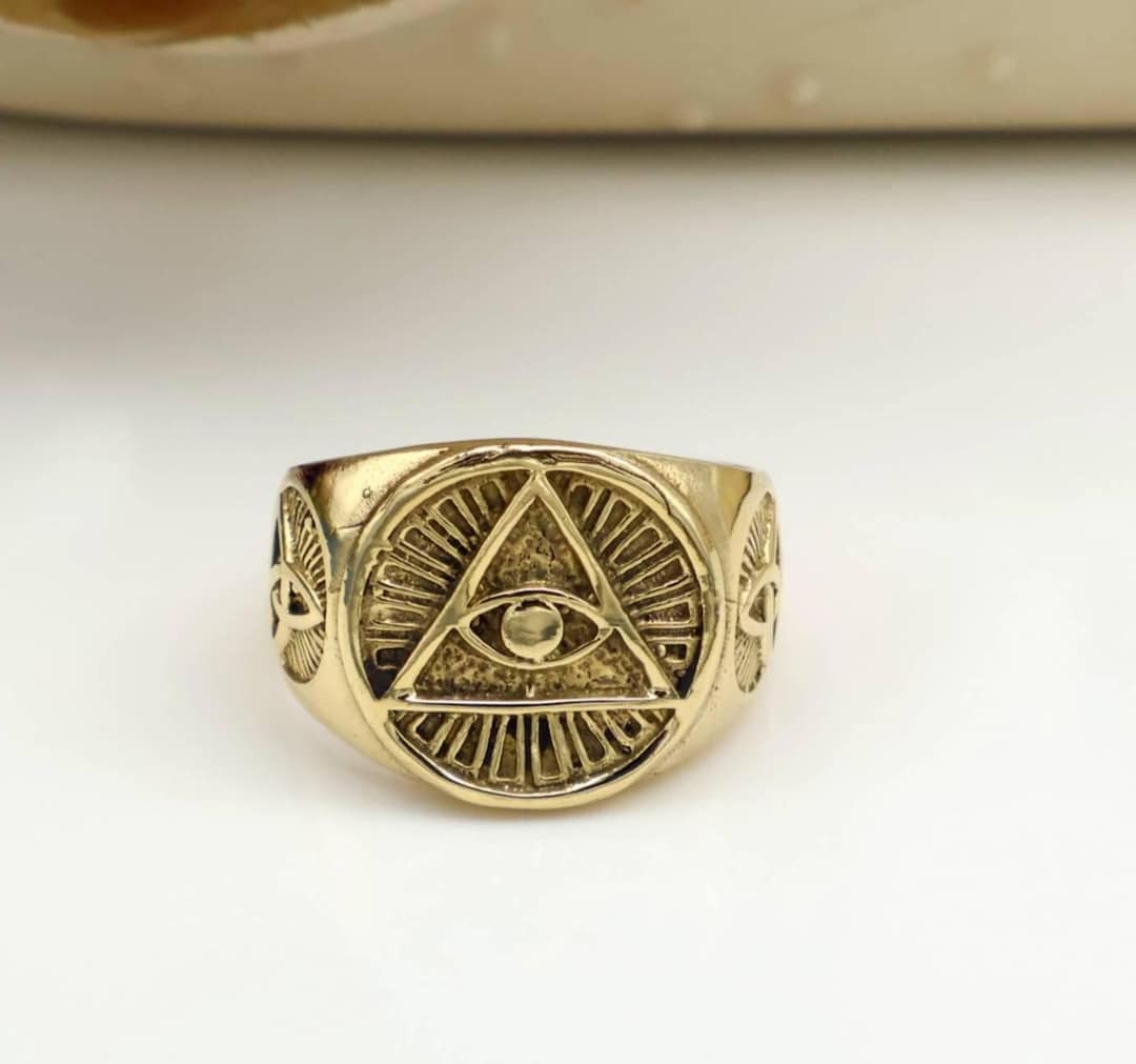 Seeing Eye Rings Men's Brass Masonic All Seeing Eye Ring: Punk Hip Hop Boho Jewelry - Etsy