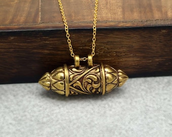 Open Secret box, Prayer box, Poison Necklace, Indian taviz amulet container, Brass pendents.