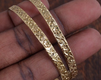Indian Gold Bangle, Gold Bracelet, Bangle, women Gold Bangle, Stacking Bangle, Gold Bangles, wedding bangles, gift for her,