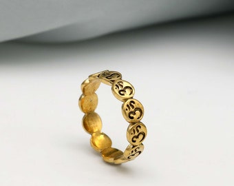 Guld Om-ring: Stapelbar unisex-ring, löftering