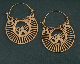 Gold Butterfly Earring , Butterfly Hoop Earrings,  Gold Earrings, insect Lover, Gift for her.