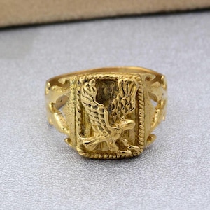 Eagle Brass ring, Gold Eagle Ring, concentration ring,  Eagle Engraved Ring, boho Eagle Ring, men&#39;s, Ring, Personalised Gifts.